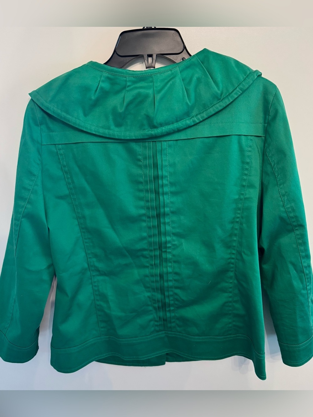 Sandro Green Utility Jacket Oversized Collar Cinch Waist French Girl M - Picture 3 of 3